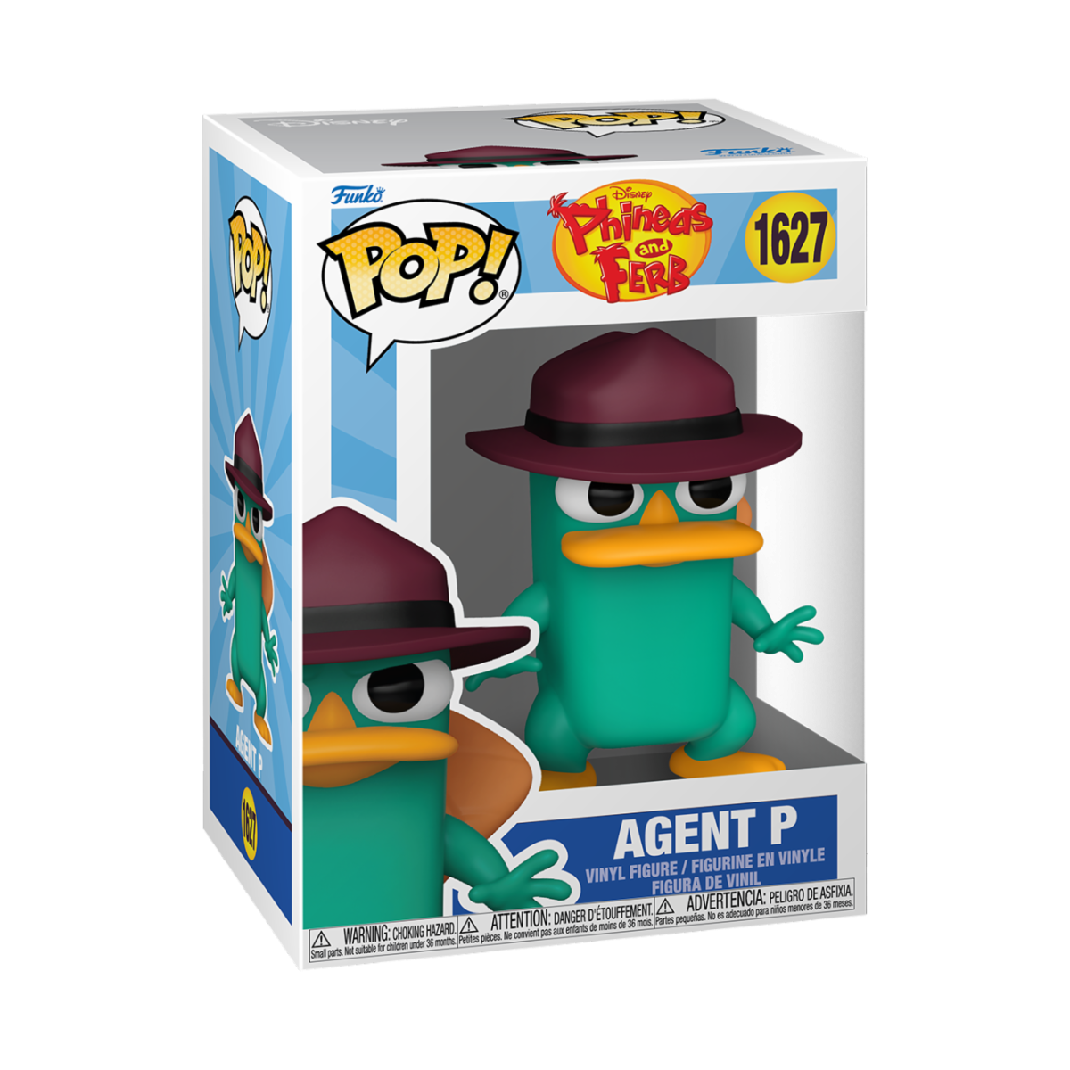PHINEAS AND FERB - POP FUNKO VINYL FIGURE 1627 AGENT P 9CM