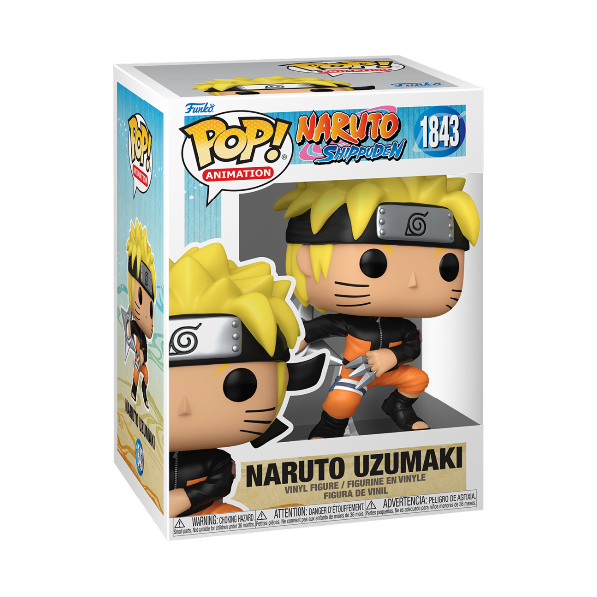 NARUTO SHIPPUDEN - POP FUNKO VINYL FIGURE 1843 NARUTO (WITH KUNAI & SHURIKEN) REGULAR 9CM