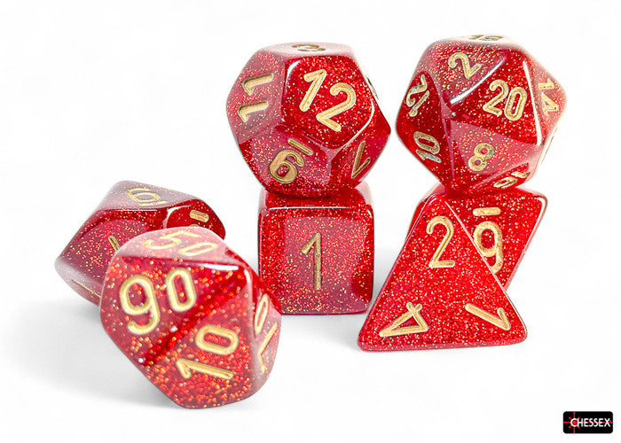 CHX 22504 - MEGA HEDRAL SET 7 DADI - GLITTER RUBY