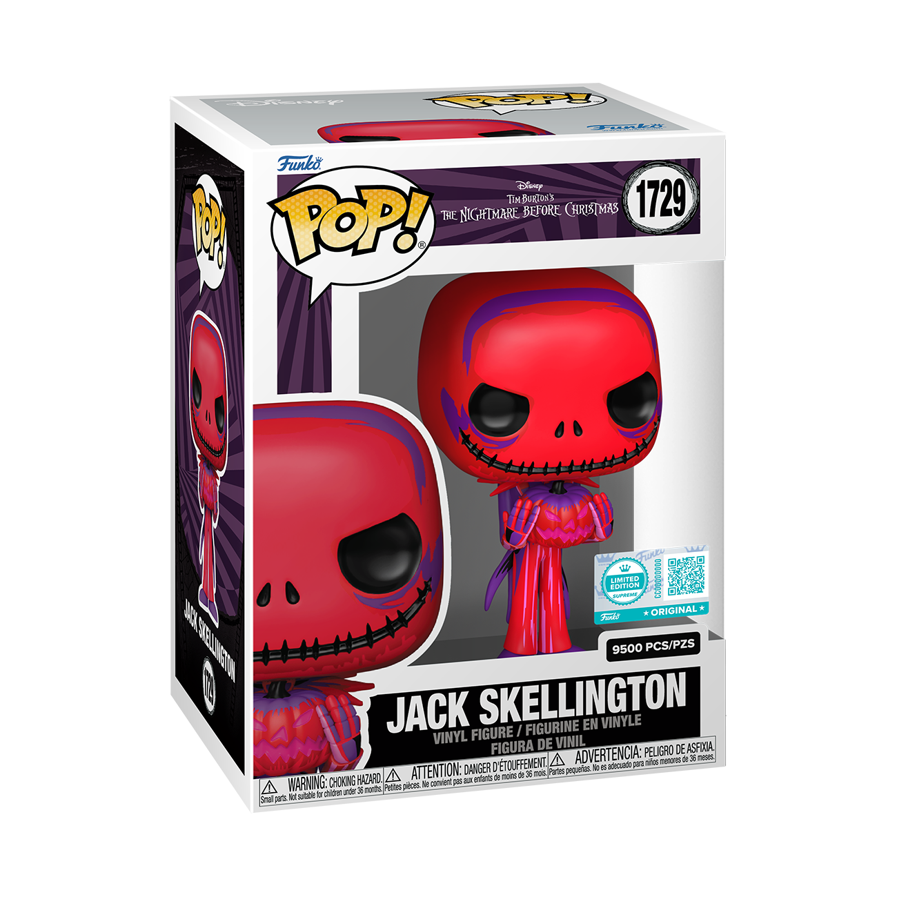 THE NIGHTMARE BEFORE CHRISTMAS S9 - POP FUNKO VINYL FIGURE - JACKW/PUMPKIN 9CM FUNSIDE EXCL