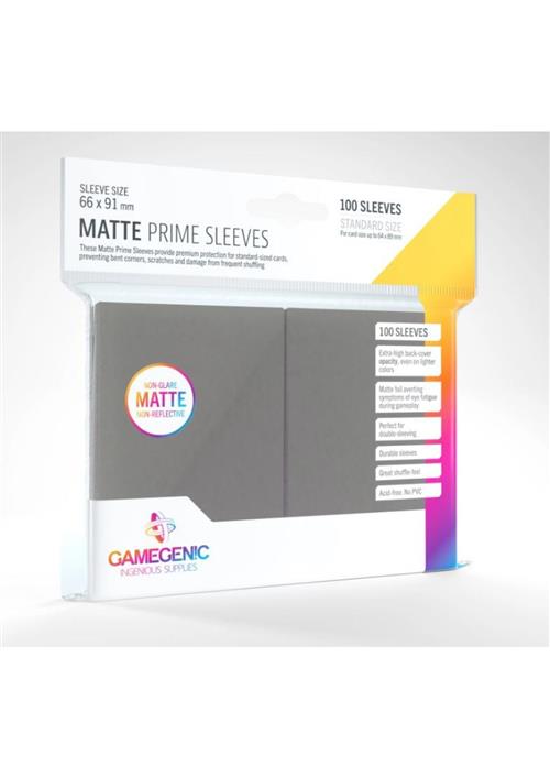 GGS10037ML - 100 STANDARD SIZE MATTE PRIME SLEEVES - DARK GRAY