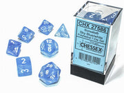 CHX 27586 - SET 7 DADI POLIEDRICI - BOREALIS SKY BLUE/WHITE LUMINARY