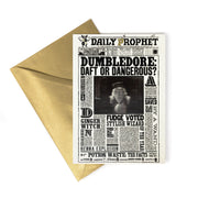 HPCARD12 - THE DAILY PROPHET: 'DUMBLEDORE: DAFT OR DANGEROUS?' - NOTECARD