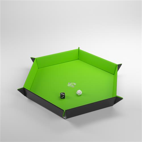 GGS60060ML - MAGNETIC DICE TRAY - HEXAGONAL - BLACK/GREEN