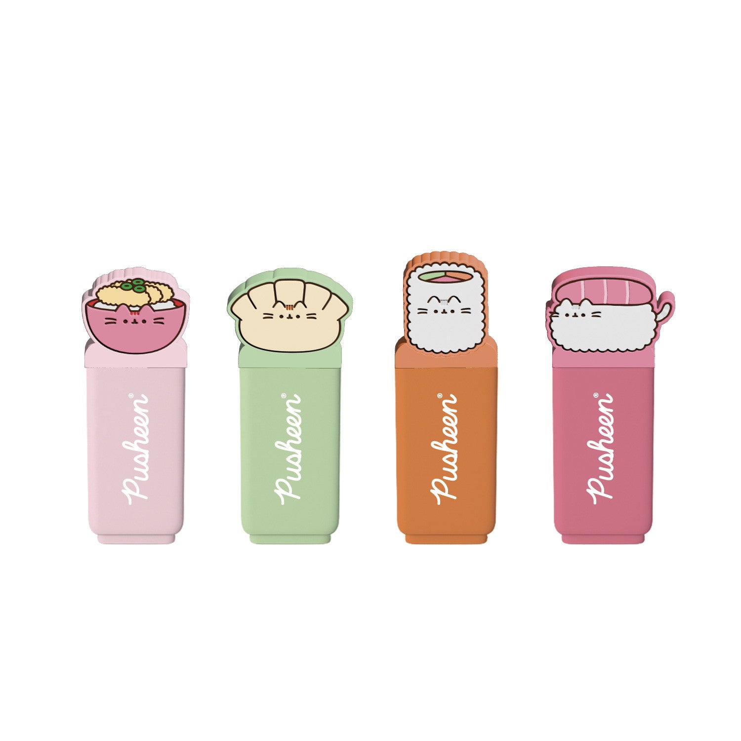 SST002 - PUSHEEN SUSHI ROLL - SET DI 4 EVIDENZIATORI CON TOPPER