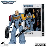 WARHAMMER 40000 FIGURES - SPACE WOLVES GREY HUNTER - ACTION FIGURE 18CM