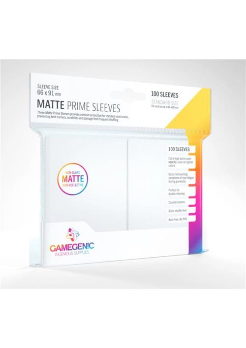 GGS10029ML - 100 STANDARD SIZE MATTE PRIME SLEEVES - WHITE