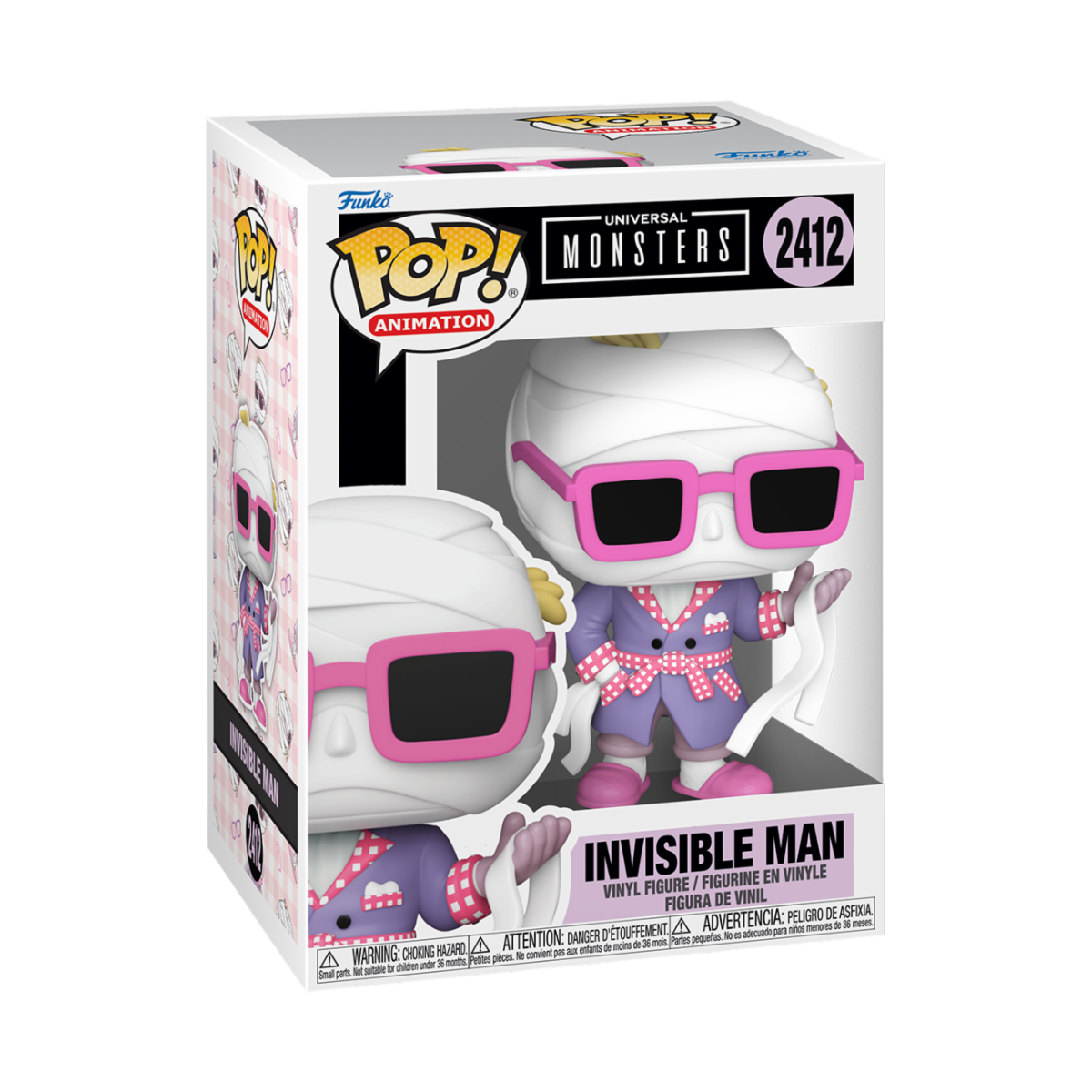 UNIVERSAL MONSTERS S6 - POP FUNKO VINYL FIGURE 2412 INVISIBLE MAN REGULAR 9CM