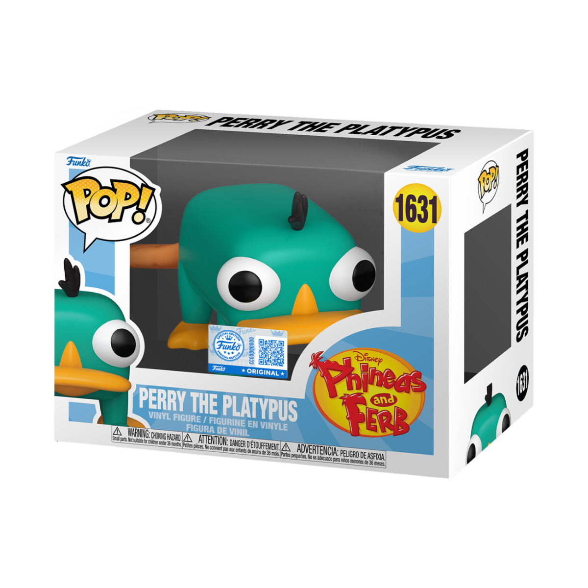 PHINEAS & FERB - POP FUNKO VINYL FIGURE 1631 PERRY THE PLATYPUS 9CM