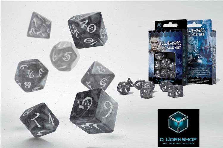 SCLE11 - SET 7 DADI CLASSICI FUMO/BIANCO - 55099
