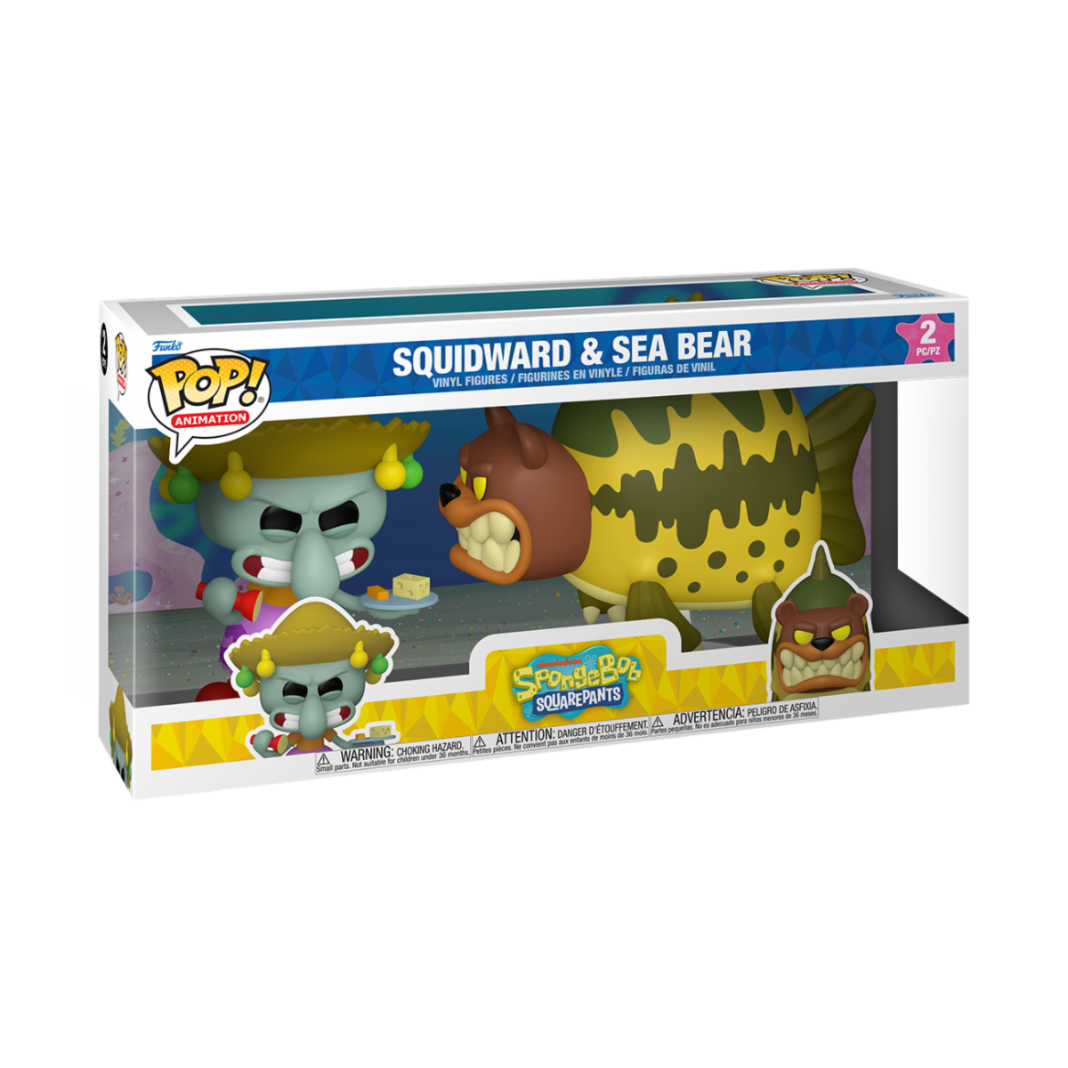 SPONGEBOB S5 - POP FUNKO VINYL FIGURE 2-PACK - SQUIDWARD & SEA BEAR 9CM
