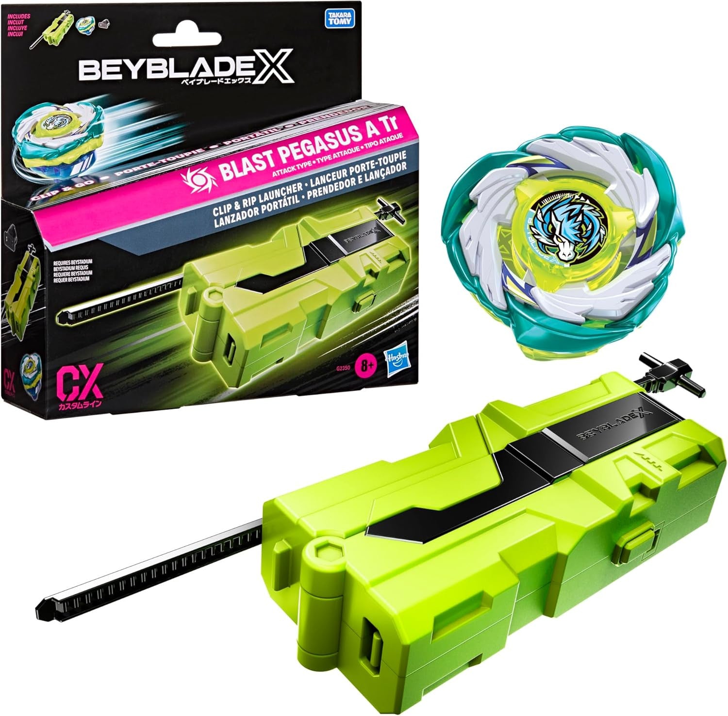 BEYBLADE-X - LANCIATORE CLIP & RIP BLAST PEGASUS