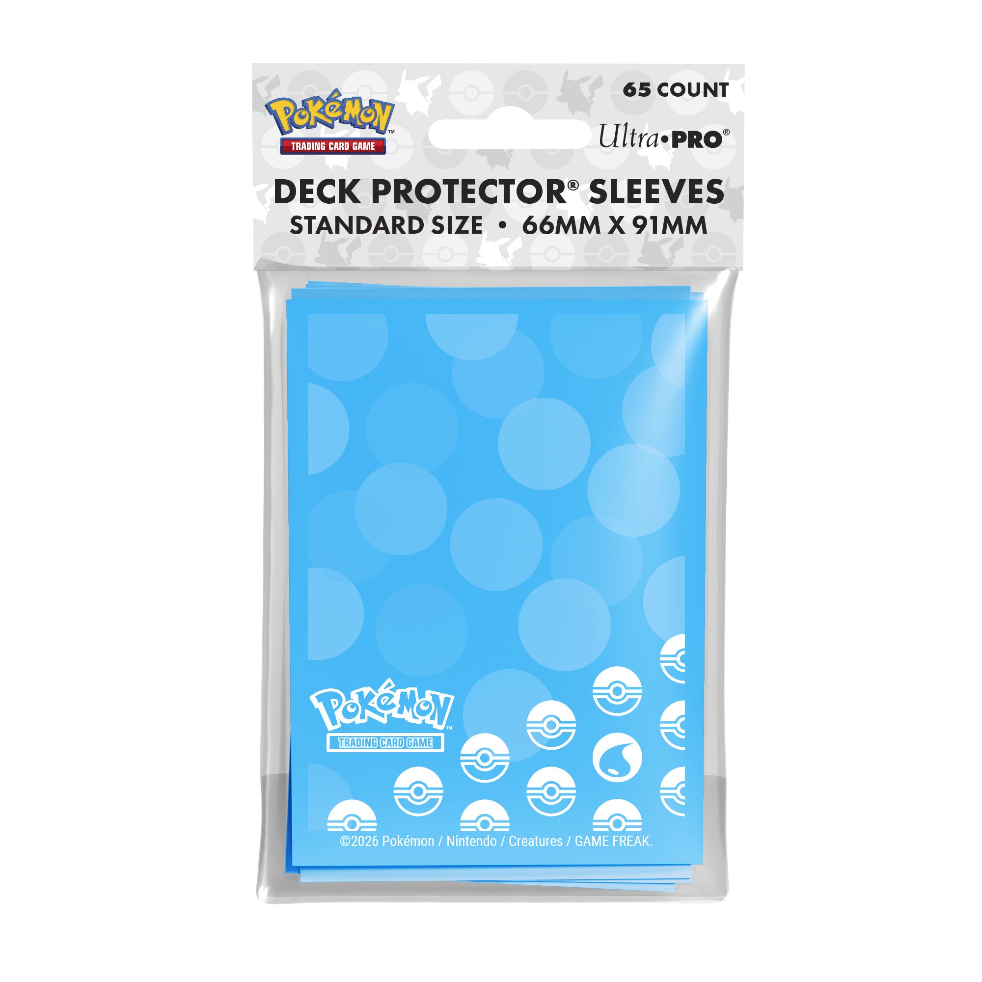 16744 - 65 DECK PROTECTOR SLEEVES - POKEMON - WATER TYPE