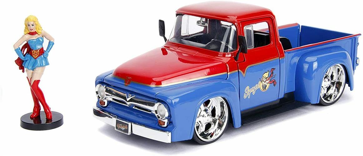 DC COMICS: SUPERGIRL - 1956 FORD F100 DIE-CAST W/ SUPERGIRL - SCALA 1:24