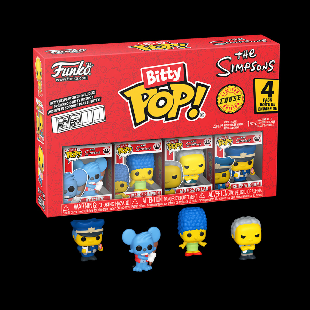 85708 - THE SIMPSONS - POP FUNKO BITTY VINYL FIGURE - ITCHY (4PK)