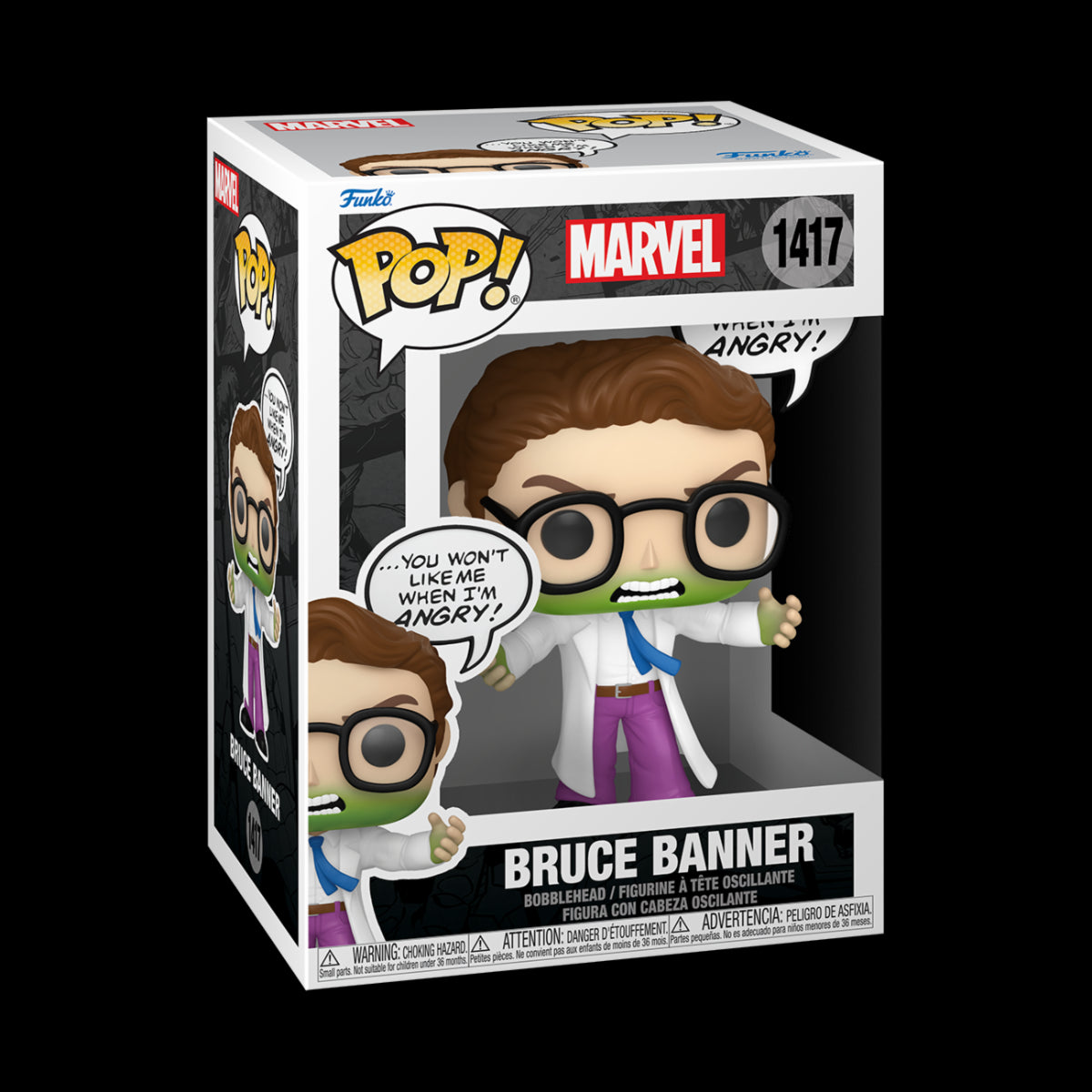 MARVEL - POP FUNKO VINYL FIGURE 1477 BRUCE BANNER (DON'T MAKE ME ANGRY) 9CM