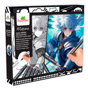 SYCOMORE - A SCUOLA DI MANGA EROI E GUERRIERI - PENNARELLI E FOGLI CON GRIGLIA