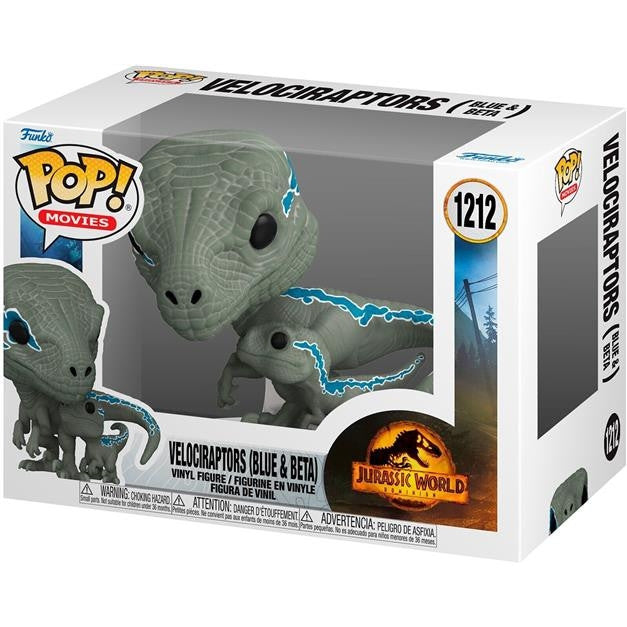 JURASSIC WORLD: DOMINION - POP & BUDDY VINYL FIGURE 1212 VELOCIRAPTORS (BLUE & BETA) 9CM