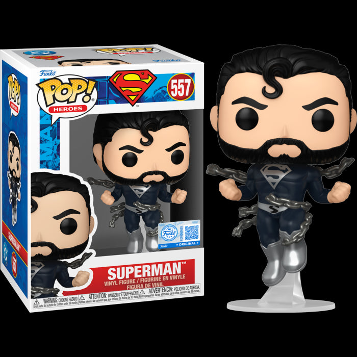 DC COMICS - POP FUNKO VINYL FIGURE 557 - DC SUPERMAN (BK) 9CM FUNSIDE EXCL