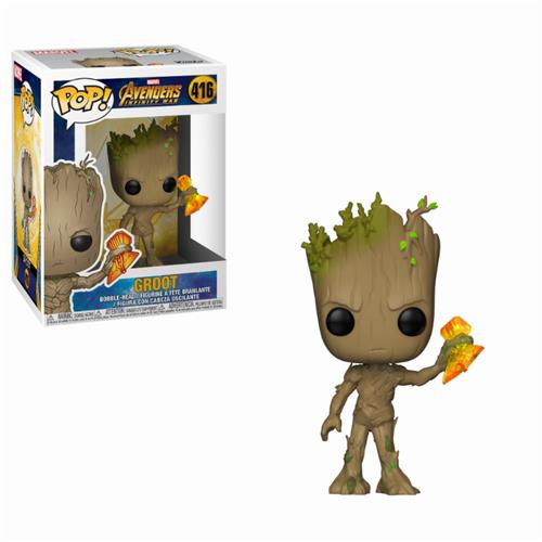 MARVEL: AVENGERS INFINITY WAR S2 - POP FUNKO VINYL FIGURE 416 GROOT W/ STORMBREAKER 9CM
