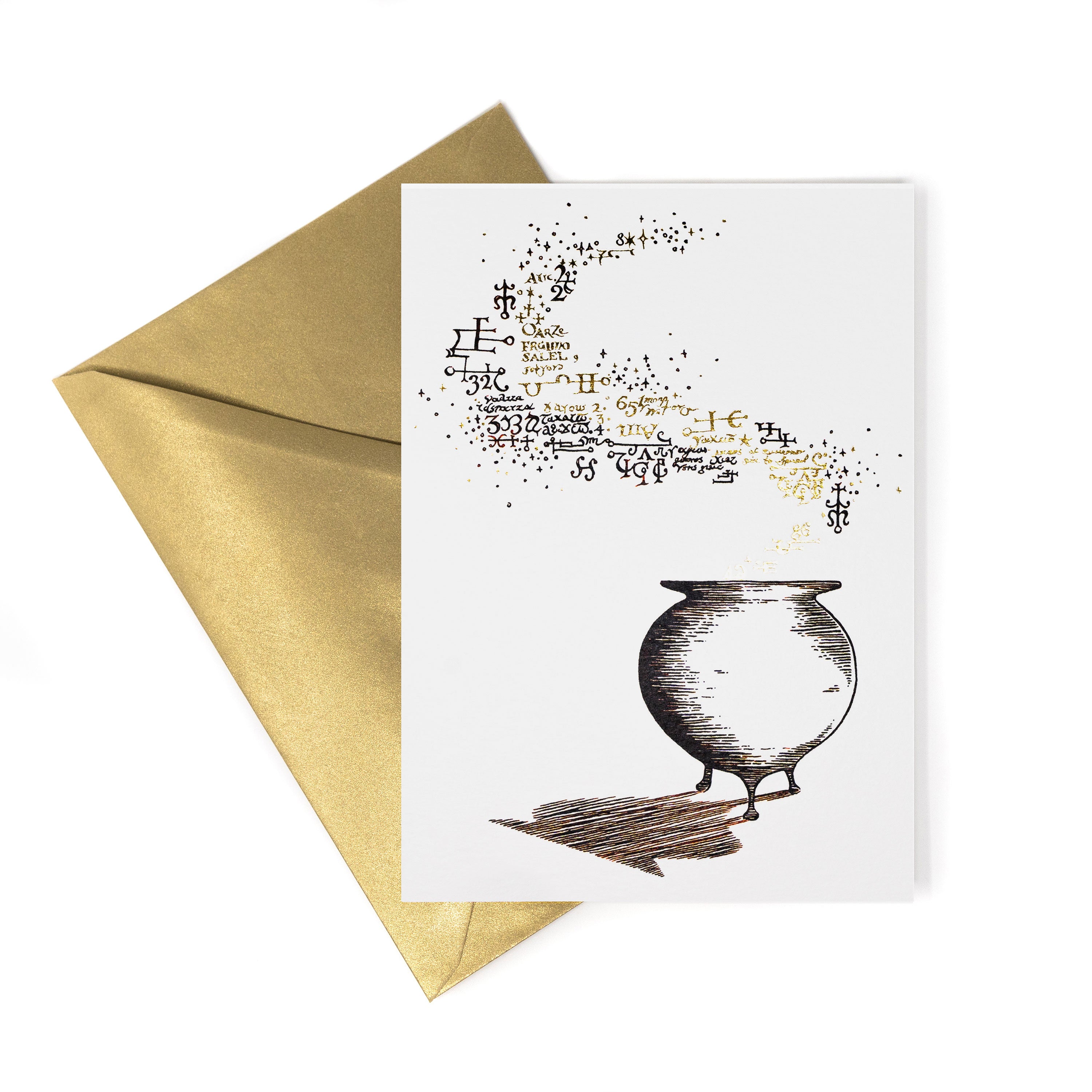 HPCARD46 - WIZARDING BOOKS: CAULDRON DETAIL FROM 'ADVANCED POTION MAKING - EDITION II' - NOTECARD