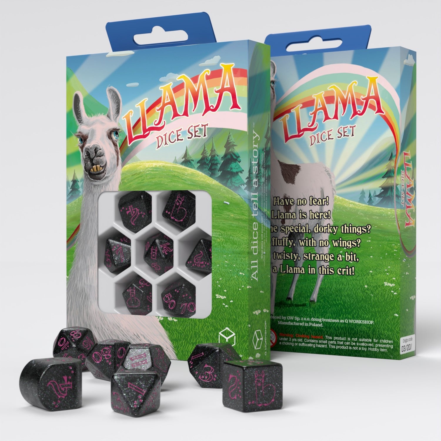 RLLA06 - SET 7 DADI - LLAMA - SPITTY