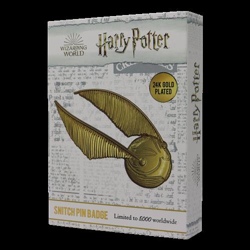 THG-HP49 - HARRY POTTER - GOLD PLATED OVERSIZED PIN BADGE - SNITCH