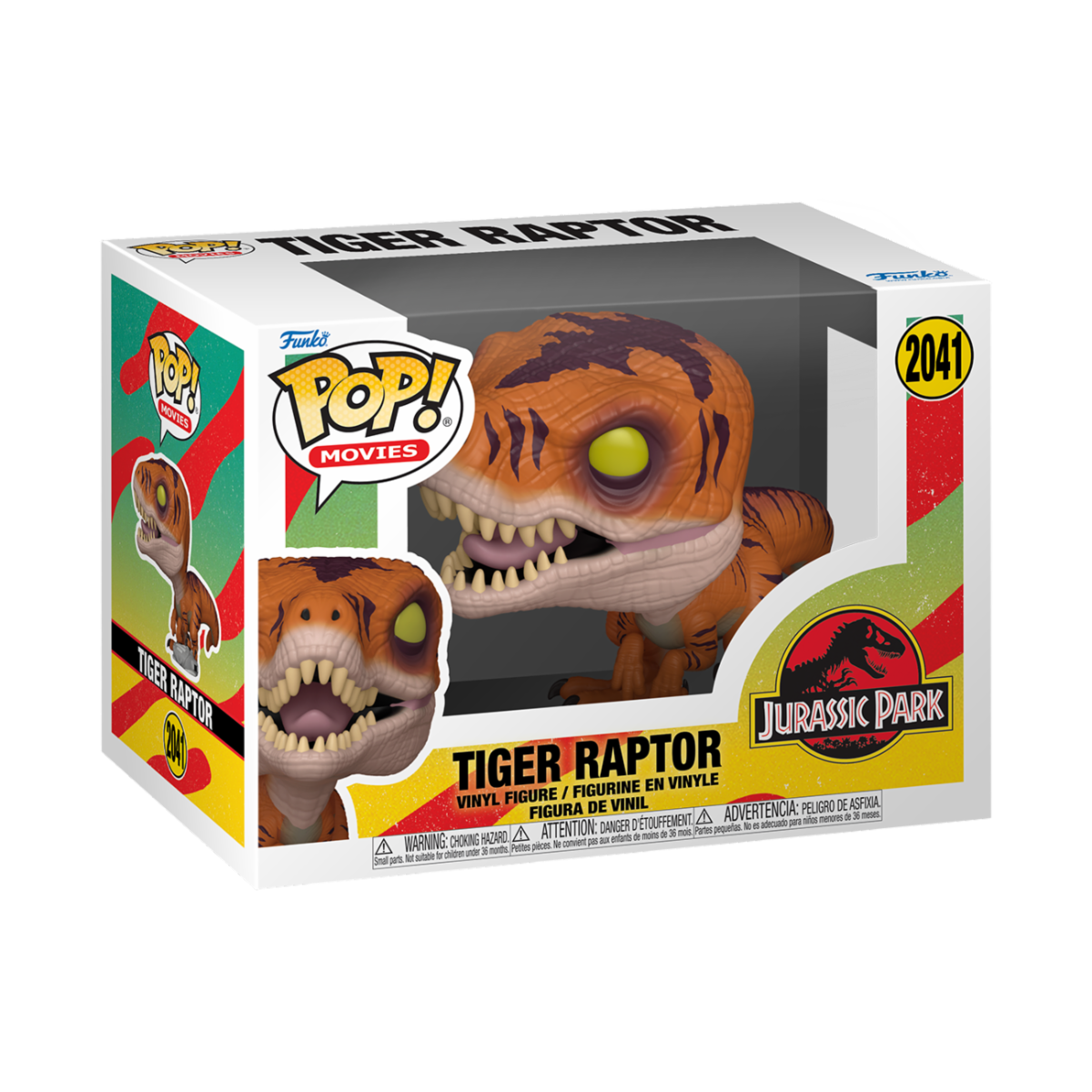 JURASSIC PARK S3 - POP FUNKO VINYL FIGURE 2041 TIGER RAPTOR 9CM