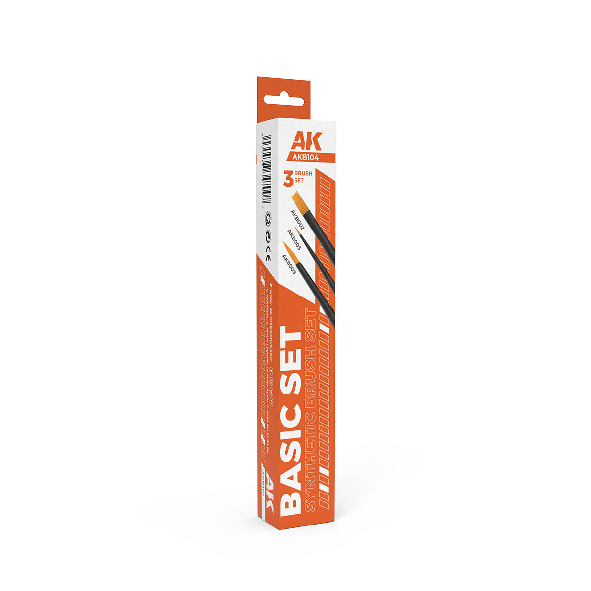 AKB104 - SYNTHETIC BRUSHES - BASIC BRUSHES SET - SET 3 PENNELLI