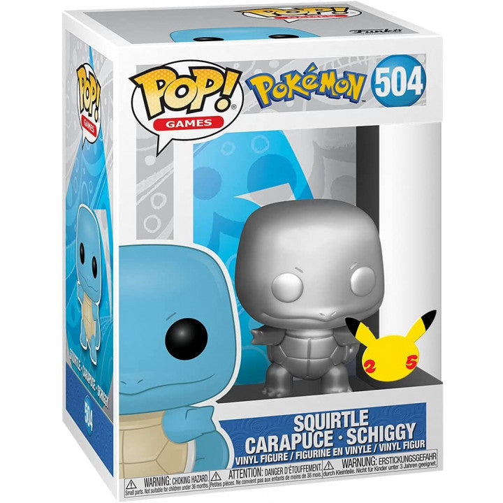 POKEMON - POP FUNKO VINYL FIGURE 504 SQUIRTLE SILVER (MT) 9CM