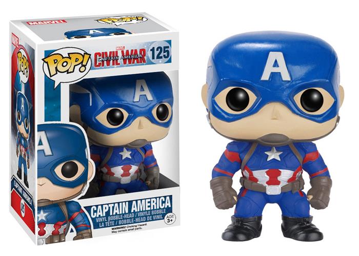 CIVIL WAR - POP FUNKO VINYL FIGURE 125 CAPTAIN AMERICA 10 CM