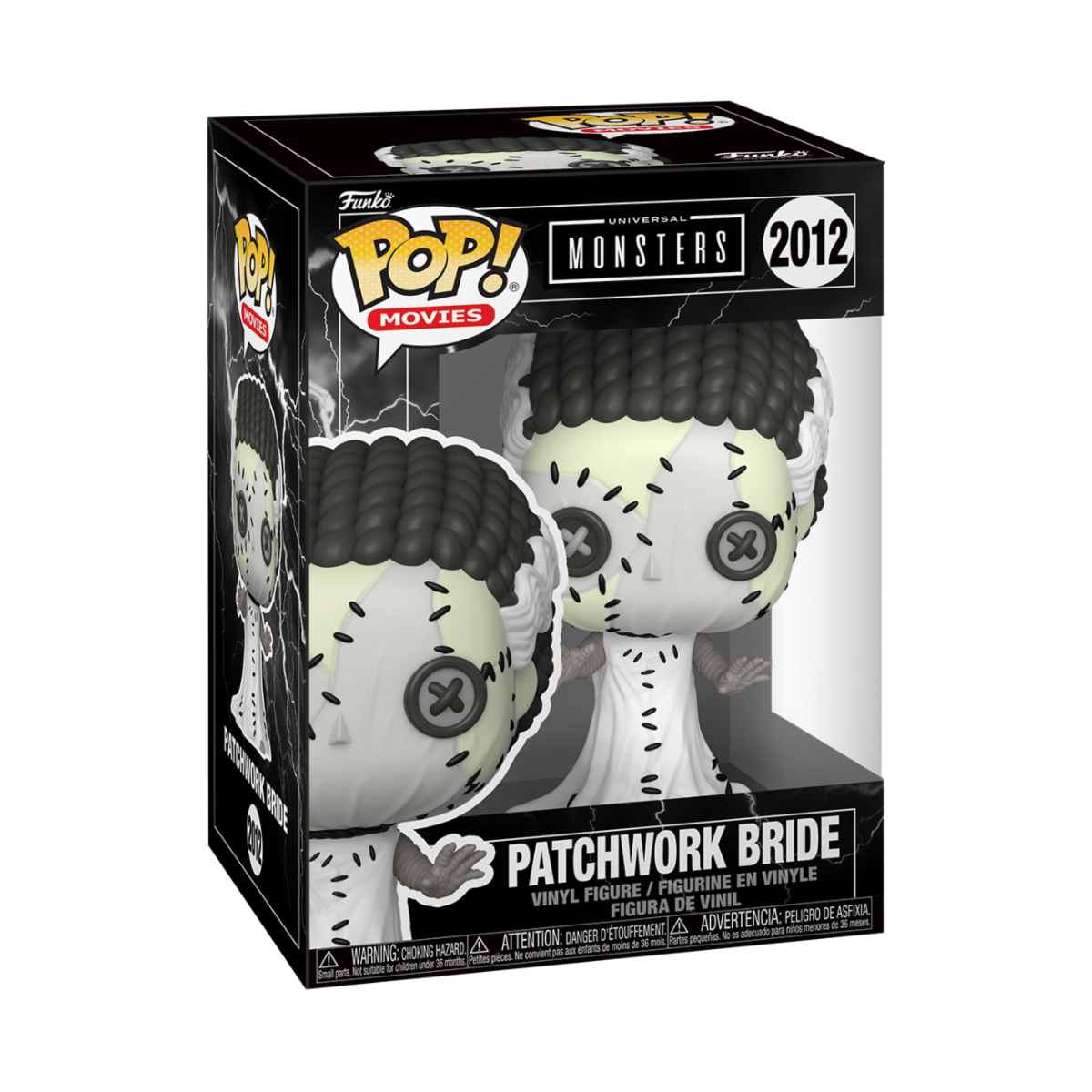 UNIVERSAL MONSTERS PATCHWORK - POP FUNKO VINYL FIGURE 2012 PATCHWORK BRIDE (BRIDE OF FRANKENSTEIN) 9CM