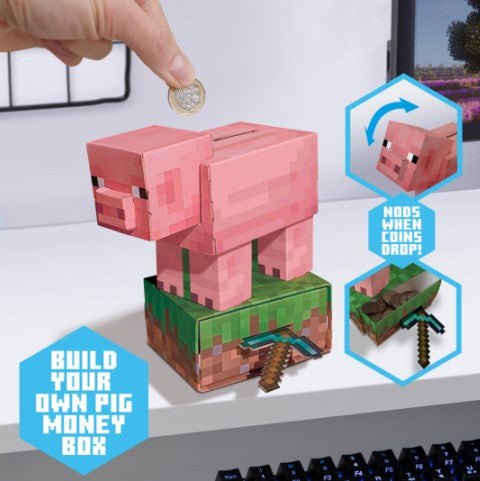 PP14535MCF - MINECRAFT - PIG BUILD YOUR OWN MONEY BOX KIT