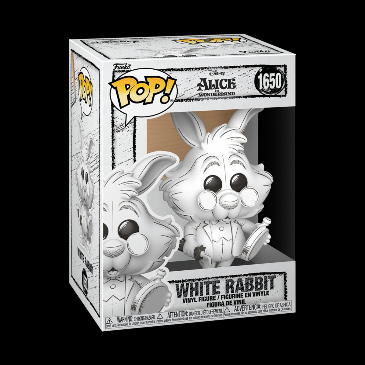 DISNEY - POP FUNKO VINYL FIGURE 1650 WHITE RABBIT (SKETCHED) 9CM