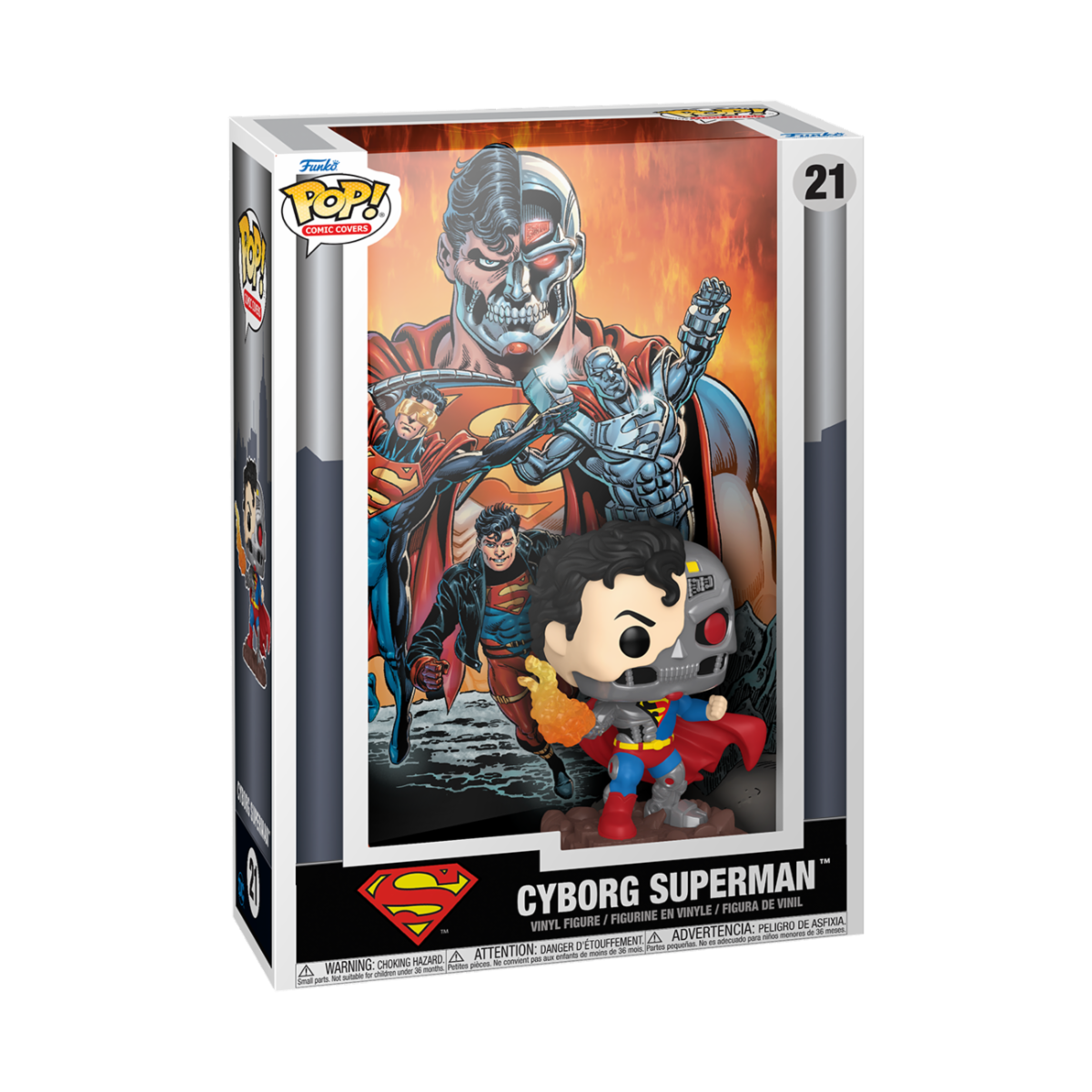DC COMICS: SUPERMAN - POP FUNKO COMIC COVERS VINYL FIGURE 21 DC-CYBORG SUPERMAN 9CM