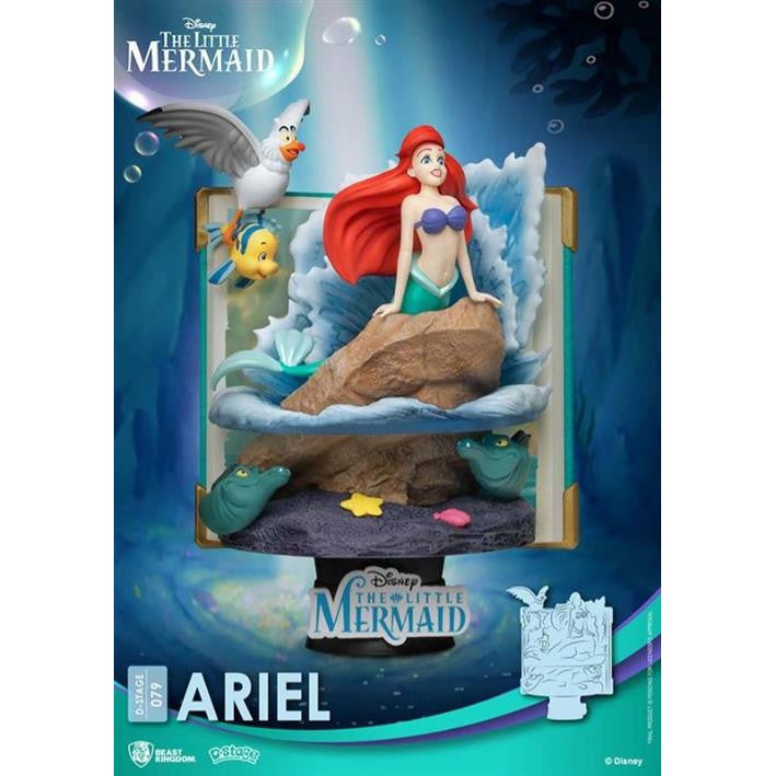 76807 - DISNEY D-STAGE - THE LITTLE MERMAID - BOOK ARIEL - STATUA 12.5CM
