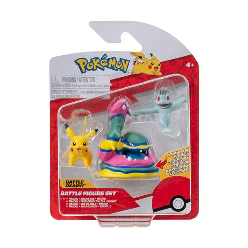 POKEMON - PK020401 - BATTLE FIGURE SET 3 - PEZZO SINGOLO - MACHOP, PIKACHU, ALOLAN MUK