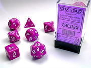 CHX 25427 - SET 7 DADI POLIEDRICI OPACHI - LIGHT PURPLE W/WHITE