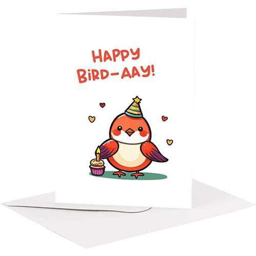 BIGLIETTO AUGURI - BA17 - KAWAII BIRD-AAY