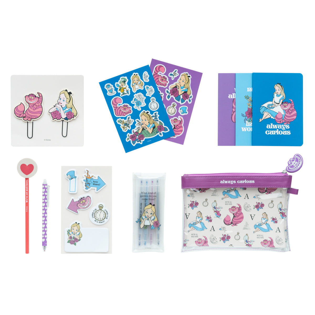 SETP002 - DISNEY: ALICE NEL PAESE DELLE MERAVIGLIE - SET CANCELLERIA - ALICE