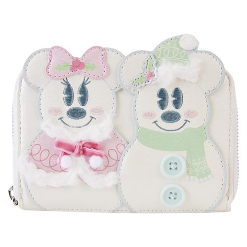 DISNEY - MINNIE MOUSE - PORTAFOGLIO CON ZIP - MICKEY AND MINNIE PASTEL SNOWMAN