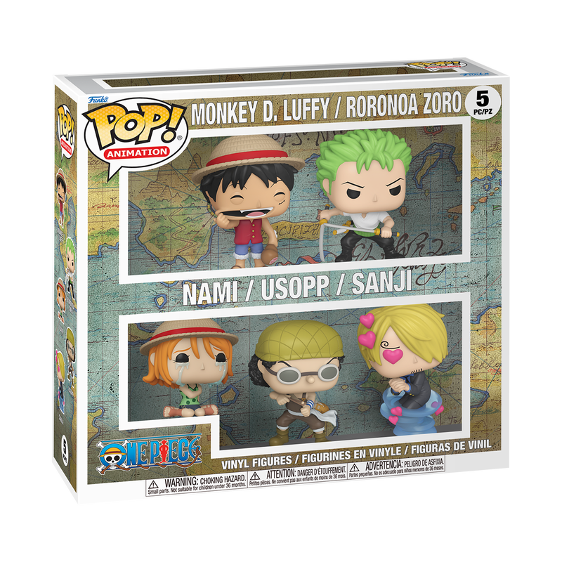 ONE PIECE - POP FUNKO VINYL FIGURE 5-PACK - LUFFY / ZORO / NAMI / USOPP / SANJI 9CM