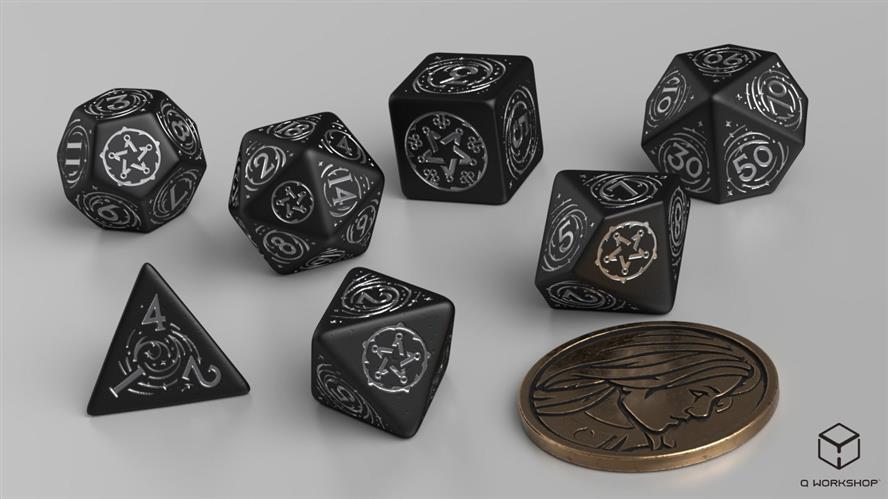 SWYE02 - SET 7 DADI - THE WITCHER YENNEFER - THE OBSIDIAN STAR
