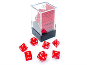 CHX 20374 - SET 7 DADI POLIEDRICI MINI - TRANSLUCENT RED/WHITE