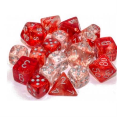 CHX 27954 - SET 36 DADI 6 FACCE 12MM - NEBULA RED/SILVER LUMINARY