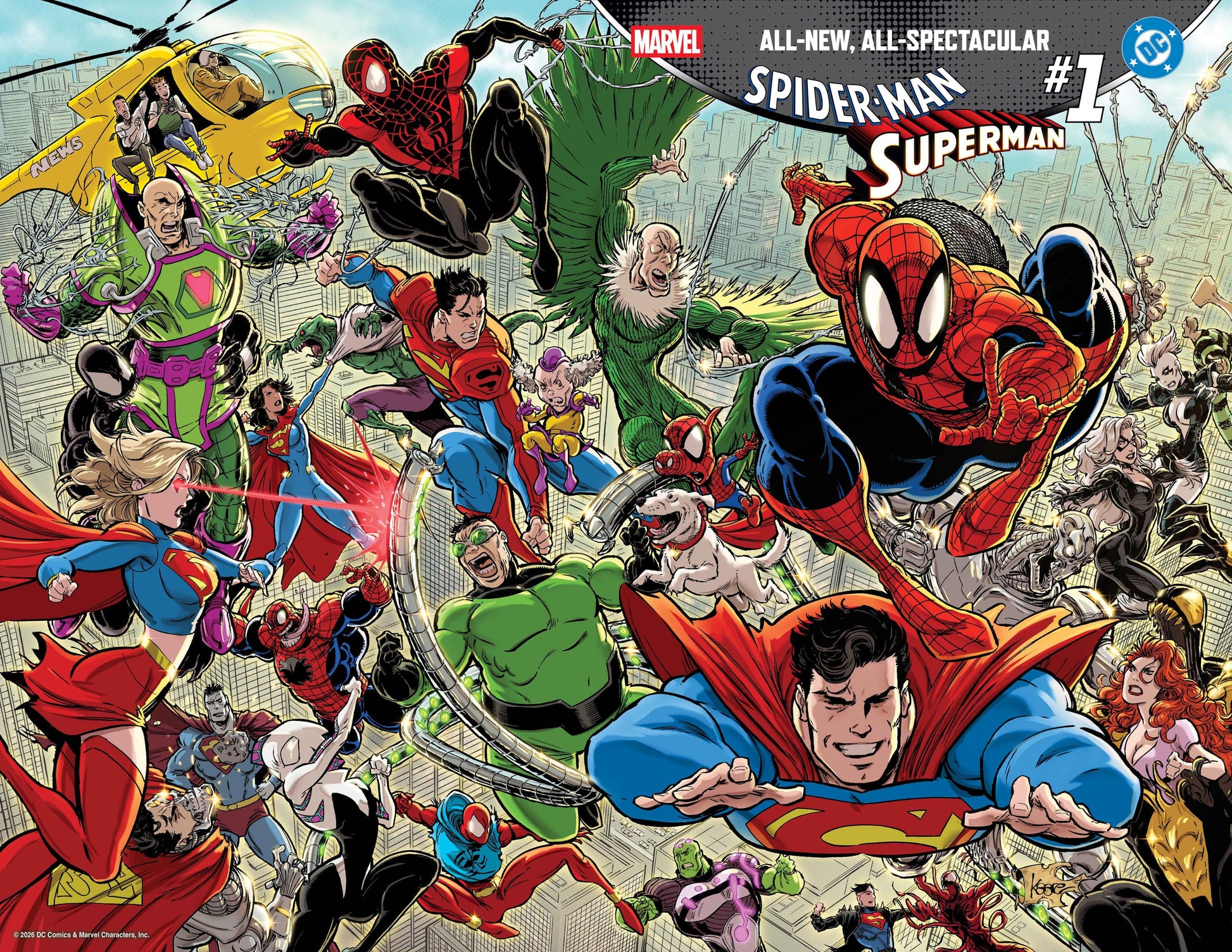 MARVEL/DC - SPIDER-MAN/SUPERMAN 1 - VARIANT WRAPAROUND DI KAARE ANDREWS