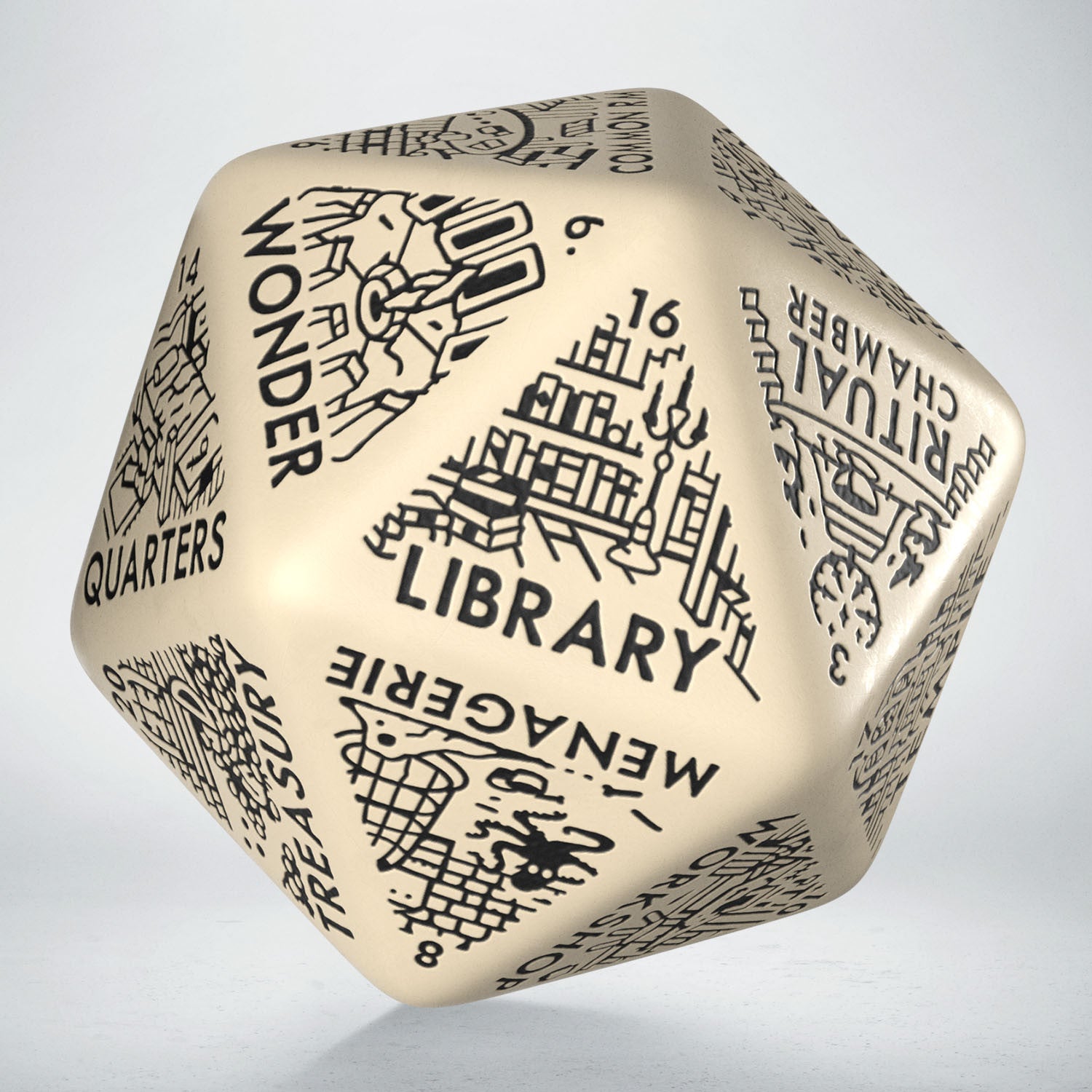 20VDGG01 - DUNGEON GENERATOR DIE: BEIGE&BLACK