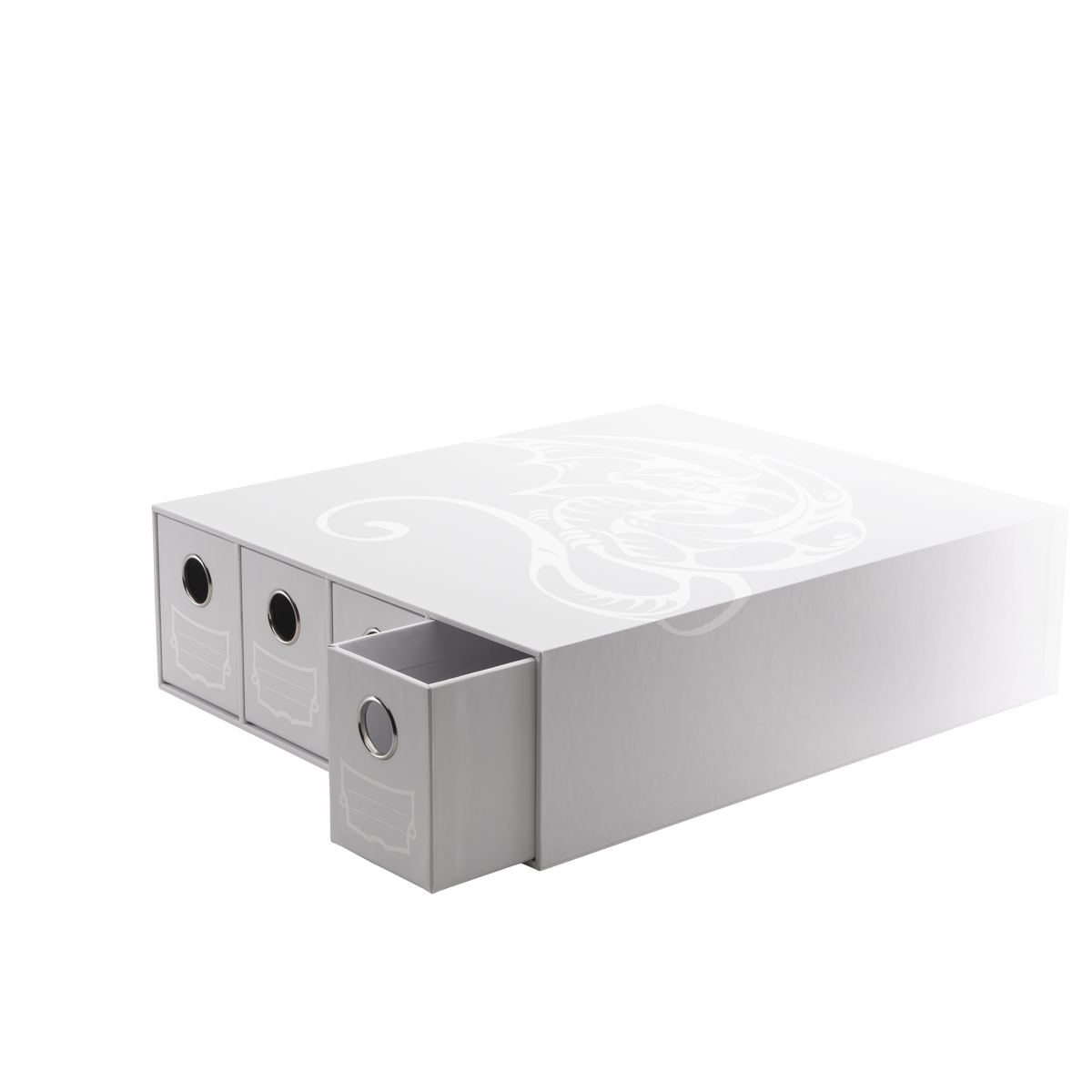 AT-33704 - PORTACARTE ORIZZONTALE CON 4 CASSETTI - FORTRESS BIANCO