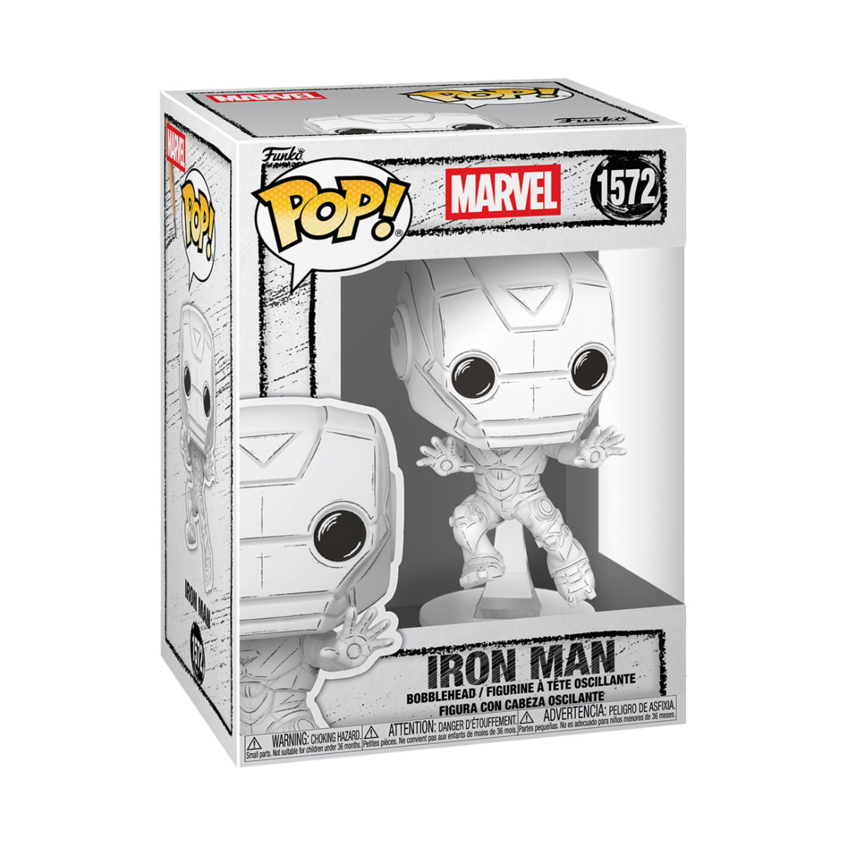 MARVEL - POP FUNKO VINYL FIGURE 1572 IRON MAN (SKETCHED) 9CM