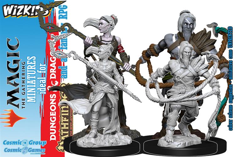 75941 - MAGIC THE GATHERING UNPAINTED MINIATURES: STONEFORGE MYSTIC & KOR HOOKMASTER (FIGHTER,ROGUE,WIZARD)